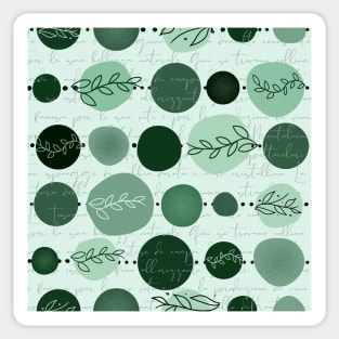 abstract circles pattern dark green Sticker